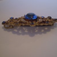 антикварна брошка  сини кристали , снимка 6 - Антикварни и старинни предмети - 37983099