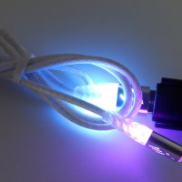 Micro USB Data кабел, RGB светещ, универсален , снимка 4 - Оригинални зарядни - 32746339