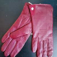 Дамски ръкавици естествена кожа, бордо, ТСМ, снимка 1 - Ръкавици - 43756861