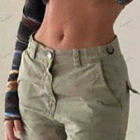 Дамски американски модерни дънкови панталони със средна талия и много джобове , снимка 4 - Панталони - 39732615