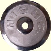Диск за тежести, за щанги и гири, 15кг., за лостове с диаметър Ф25мм.ф25, никел, снимка 1 - Фитнес уреди - 43921352