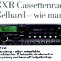 GЕLHARD Model GXR 954 GmbH & Co.KG РАБОТЕЩО Колекционерско Авторадио 1988-1994 година, снимка 14 - Радиокасетофони, транзистори - 32276131