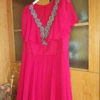 Червена официална дълга рокля , снимка 3 - Рокли - 28092322