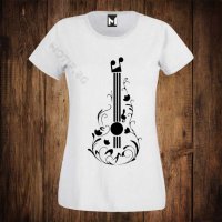 Дамска тениска с щампа китара, снимка 1 - Тениски - 26533915