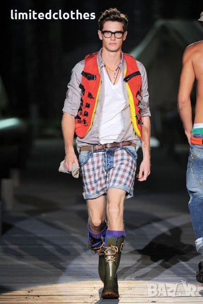 DSQUARED D2 TARTAN PLAID ICON Мъжки Къси Дънки размер 44 (28), снимка 1