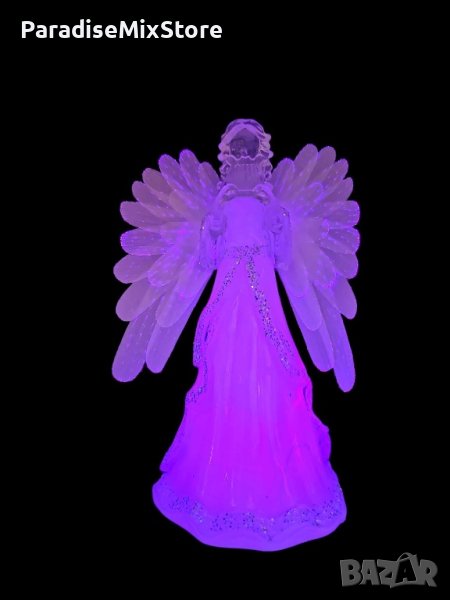 Коледна украса ангел, светещ, 22см/ с батерии/ размери: 9.7cm*16.8cm*21.5cm., снимка 1