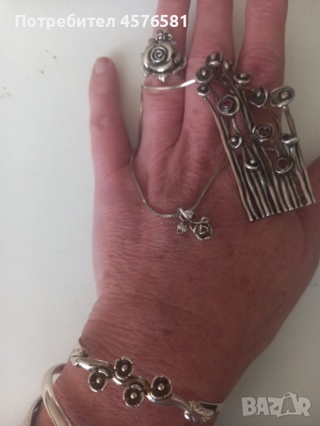 рози сребро ръчна изработка , снимка 1