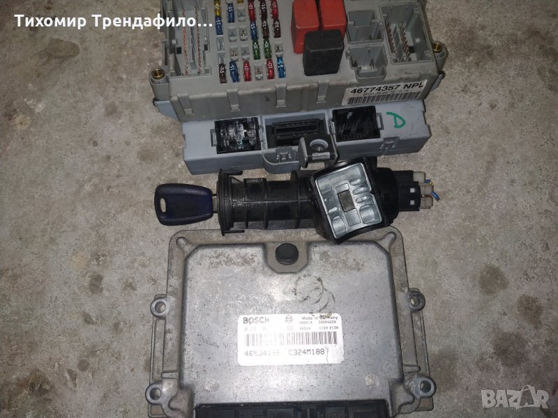 Компютър, бодиконтрол,ключ,бушониера фиат пунто 1.9 дизел 0281001955,46774360,47534156, снимка 1