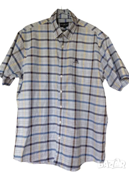 Мъжка карирана риза с къс ръкав Jean Paul, 100% памук, 74х59 см, L, снимка 1