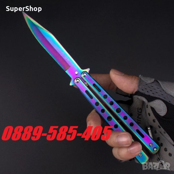 Уникален Хамелеон Нож Пеперуда Колекционерски cs go ножче гребен острие, снимка 1