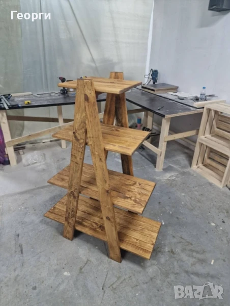 Дървен стелаж , снимка 1