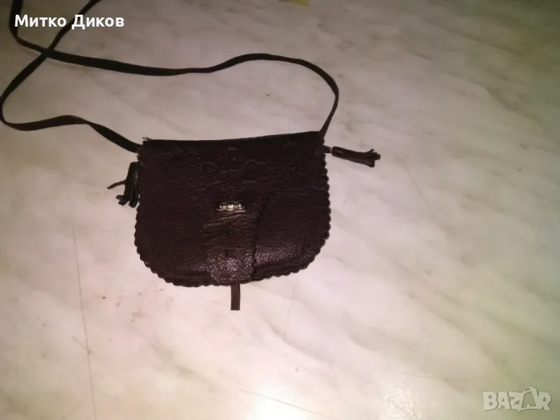 Портфейл калъвче естествена кожа за врата 98х82мм, снимка 1