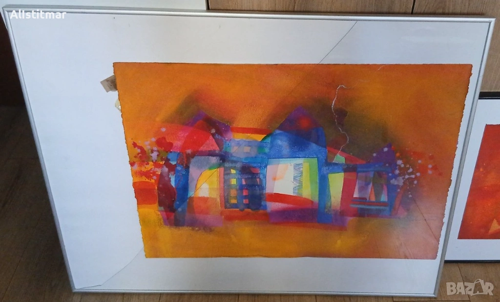 Авторска абстрактна картина, 85/70, поддписана, снимка 1