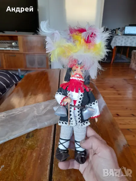 Стара фолклорна фигурка кукер #2, снимка 1