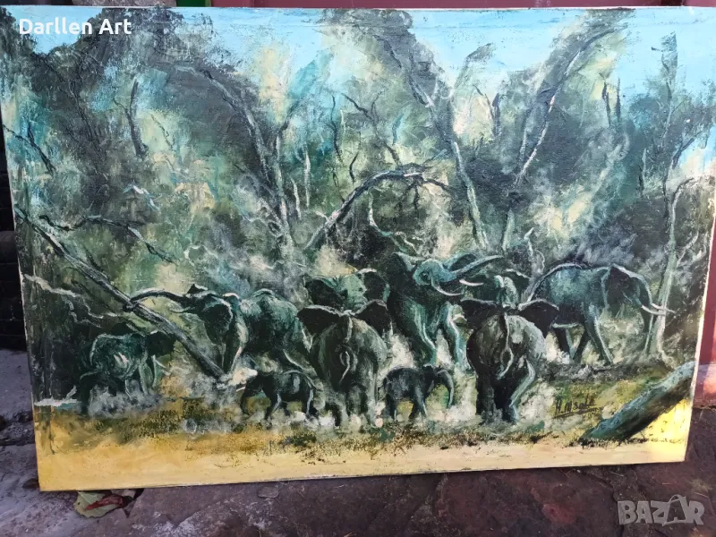 Стадо диви слонове, снимка 1