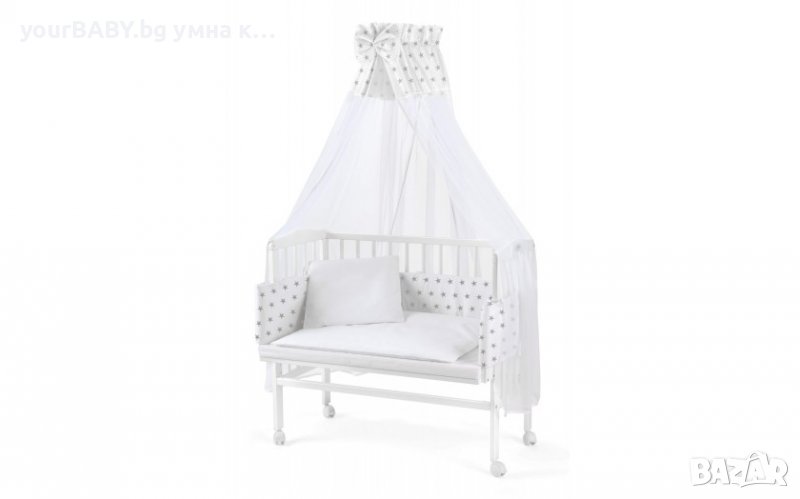 Детско Странично Легло 2в1 тип Next to Me с Матрак и Аксес S81 -  Бяла, снимка 1