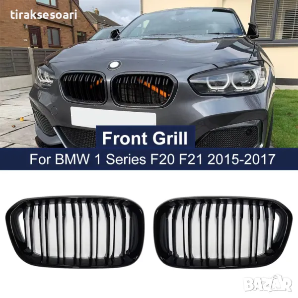 Бъбреци с двойни ребра черен лак за BMW серия 1 F20 F21 2015 до 2019, снимка 1