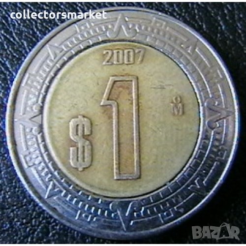 1 песо 2007, Мексико, снимка 1