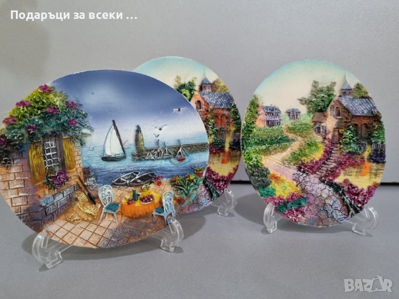 Релефни малки картини със стойка Цена: 4.90 лв за 1 брой Цена: 9.90 лв за 3 броя, снимка 1