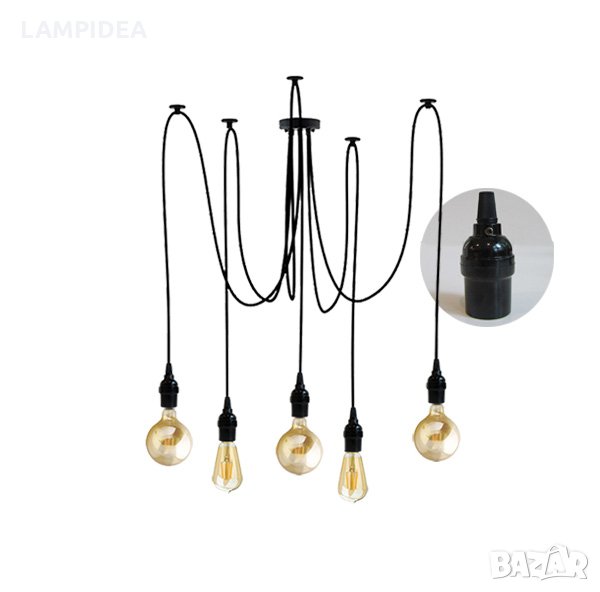 Полилей Паяк - черен - Фасунги Бакелит, снимка 1