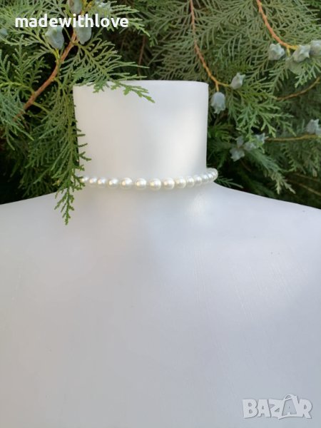 Ръчно изработена перлена огърлица единична, снимка 1