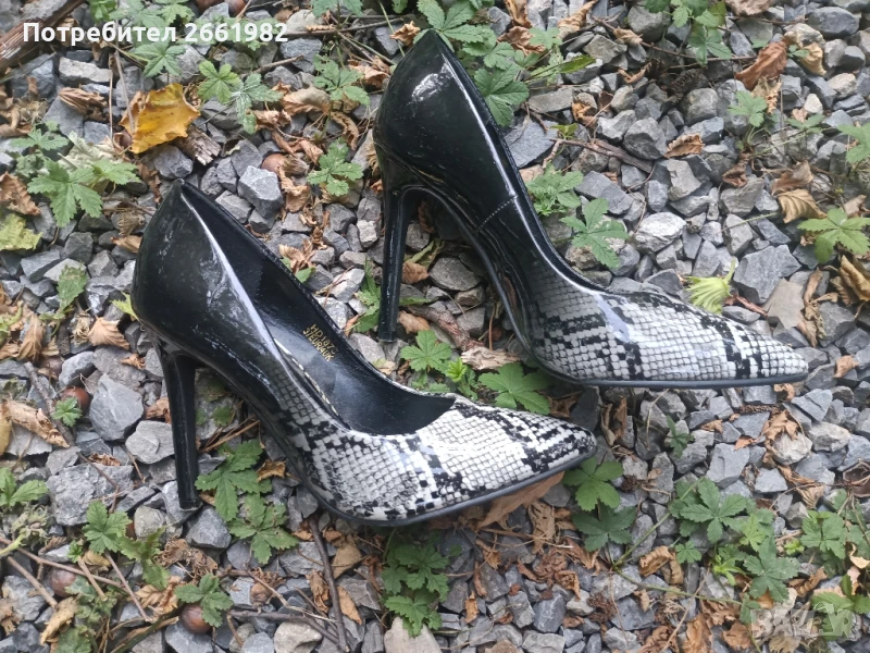 Черни високи токчета, снимка 1