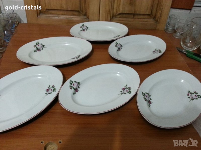 Стар български порцелан чинии елипси, снимка 1