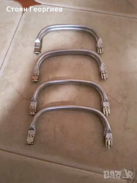 4 броя Алуминиева дръжка за изработка на чанти сребриста, снимка 1