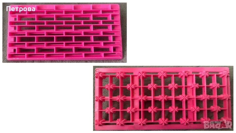 Текстури – релеф на тухлички и релеф на снежинки, снимка 1