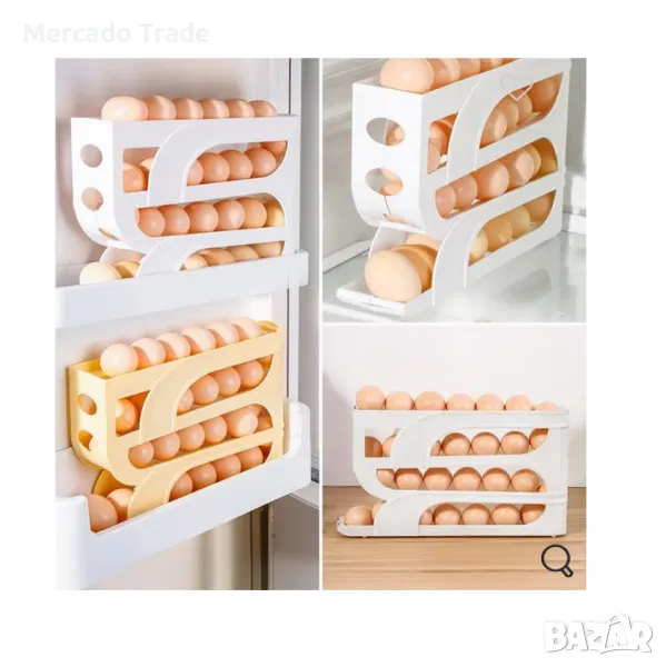 Органайзер за яйца за домашна употреба, Пластмаса, Бял, снимка 1