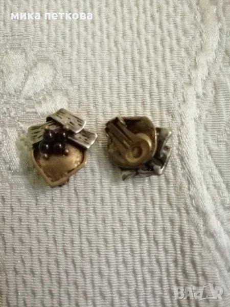 Старинни сребърни обеци, снимка 1