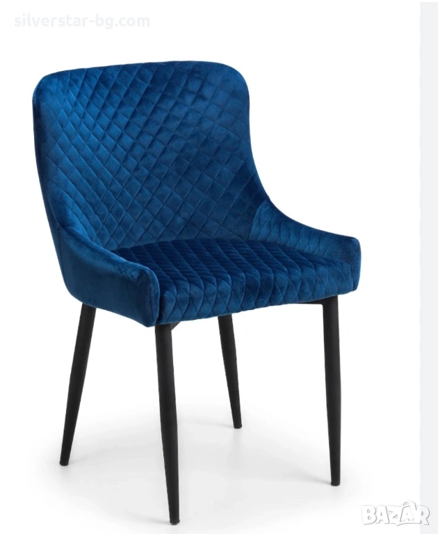 Трапезни столове син 6 бр, снимка 1