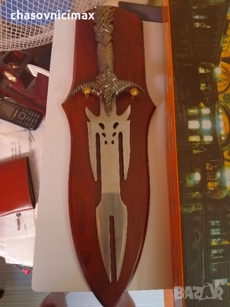 меч за стена на дървено пано-50см., снимка 1