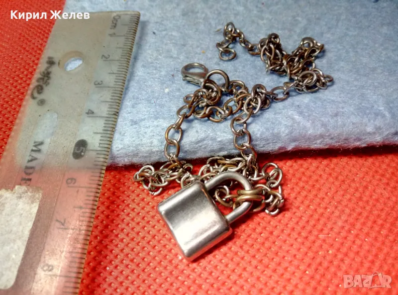 СТИЛНО СРЕБРИСТО СТОМАНЕНО ФИНО КОЛИЕ с ФИГУРАЛНА АРТ ВИСУЛКА - КАТИНАР КАТИНАРЧЕ 25252, снимка 1