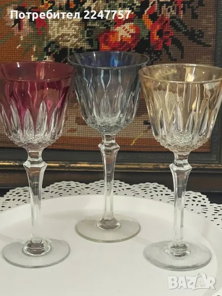 3 бр кристални чаши, снимка 1