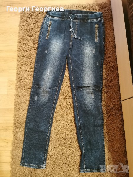 Много красиви дънки с ластик в талията, снимка 1