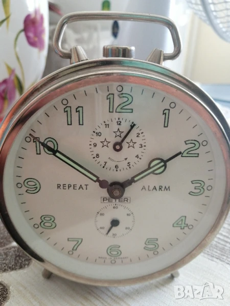 Ретро, немски часовник, будилник PETER, снимка 1