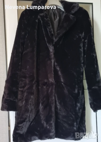 Дамско черно палто , снимка 1