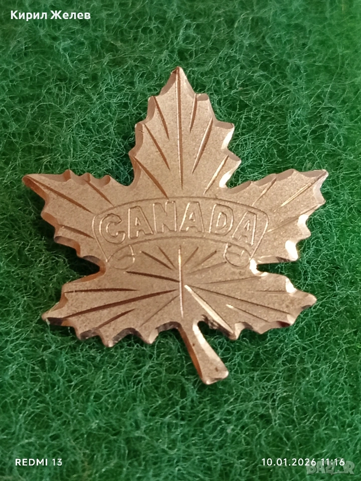 Сребърна брошка КАНАДА може да се носи на ревер,раница и дрехи 53044, снимка 1