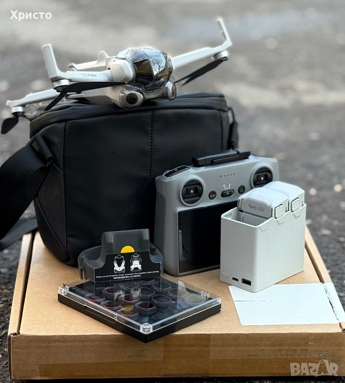 Дрон DJI Mini 4 Pro + 3 батерии + ND филтри + чанта – ТОП комплект , снимка 1
