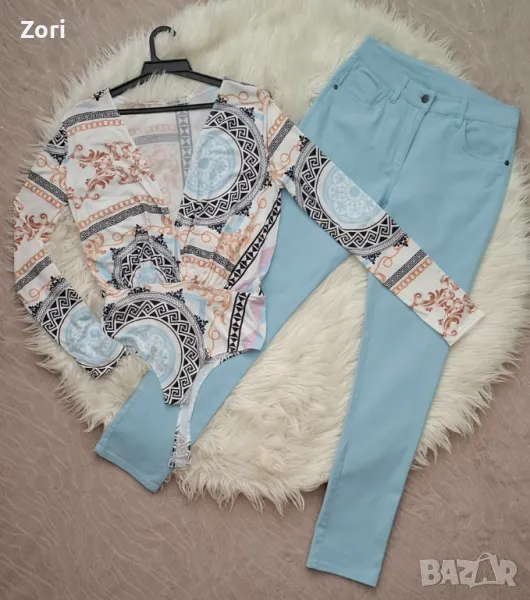 Боди в свеж пейсли принт, снимка 1