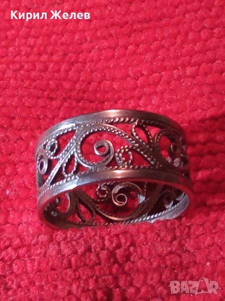 АРТ ДЕКО СРЕБЪРЕН ФИЛИГРАНЕН МАЙСТОРСКА АЖУРНА ЮВЕЛИРНА ИЗРАБОТКА НЕЖЕН ПРЪСТЕН СРЕБРО 17073, снимка 1