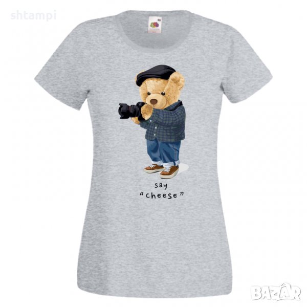 Дамска тениска bear Say Cheese Мече,Меченце,Животно, Играчка,Изненада,Подарък,Повод,, снимка 1