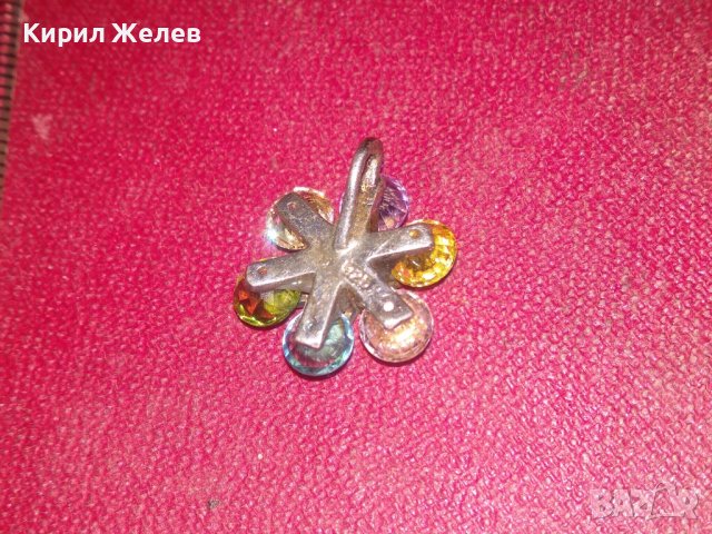 СКЪПОЦЕНЕН ФЛОРАЛЕН СРЕБЪРЕН ПЕНДАНТ СРЕБРО925 с ФАСЕТИРАНИ ИСКРЯЩИ БЛАГОРОДНИ КАМЪНИ КРИСТАЛИ 27280, снимка 2 - Колиета, медальони, синджири - 39268135