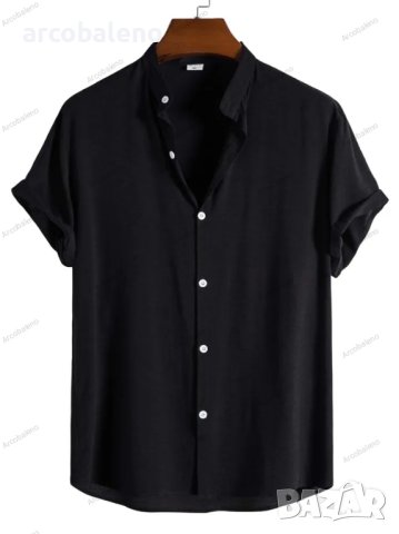 Мъжка модна модерна ежедневна риза с къс ръкав и яка, 7цвята - 023, снимка 8 - Ризи - 40847586