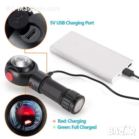 Мощен LED акумулаторен работен фенер с червена светлина за лов риболов къмпинг палатка аварии кола, снимка 4 - Къмпинг осветление - 51027718