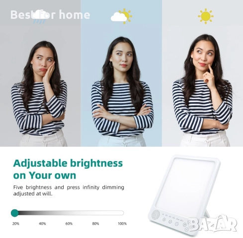 Лампа за светлинна терапия, UV-Free 10000Lux , снимка 5 - Други - 52593707