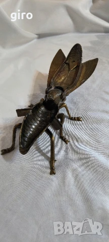 Антикварна бронзова муха - пепелник, снимка 8 - Колекции - 50611580