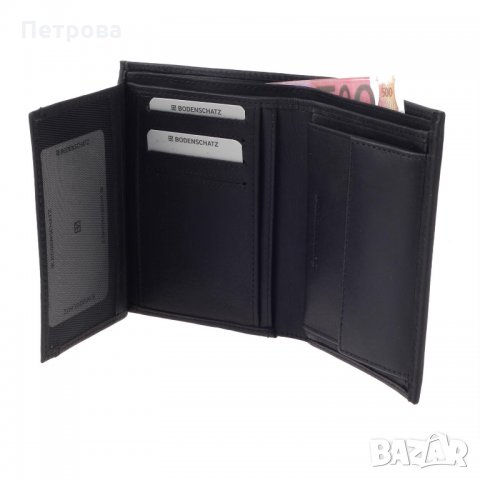 Bodenschatz Sierra BZ 8-460 SE черен вертикален портфейл до 11 карти, снимка 1 - Портфейли, портмонета - 32742975
