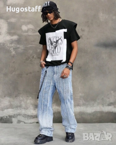 Нова двоен ръкав лепенки тениска блуза фланелка т шърт ангел Хл , снимка 7 - Тениски - 51767050